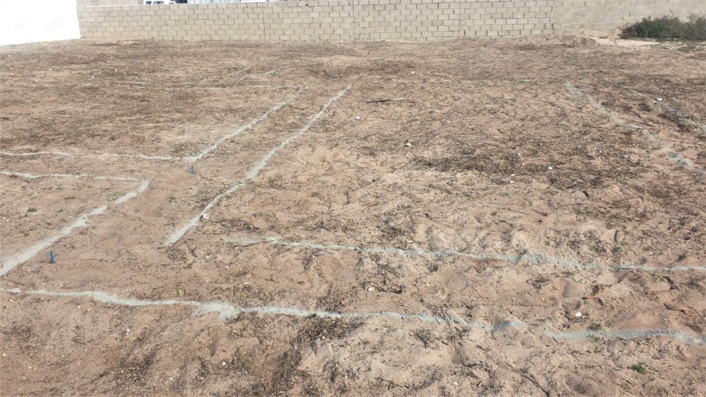 01 Ougat Bouers floor layout marked with chalk