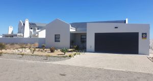 Front view of a completed house